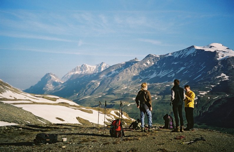 halte pour admirer la Grande Casse avant d aborder le glacier